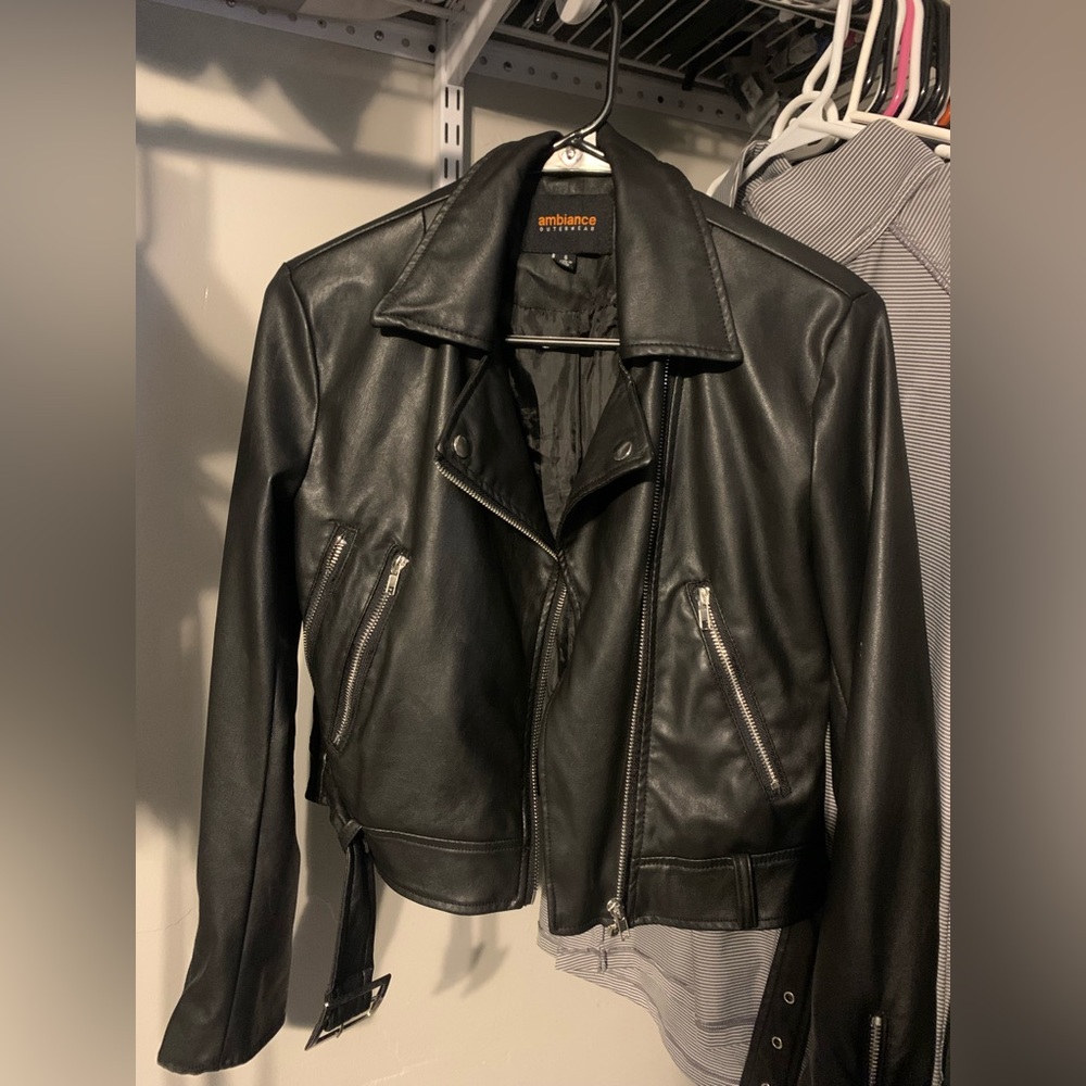 Ambiance Outerwear Faux Leather Jacket